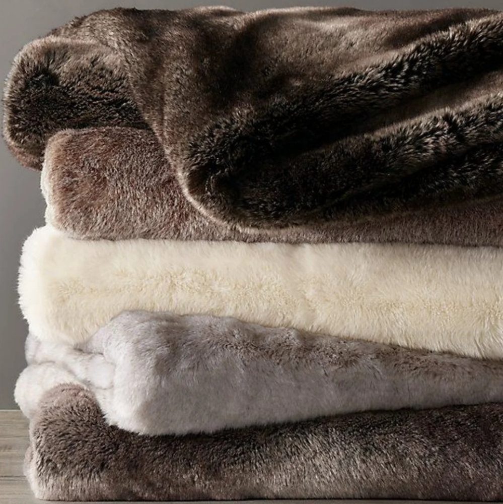 Restoration Hardware Faux Fur Blanket